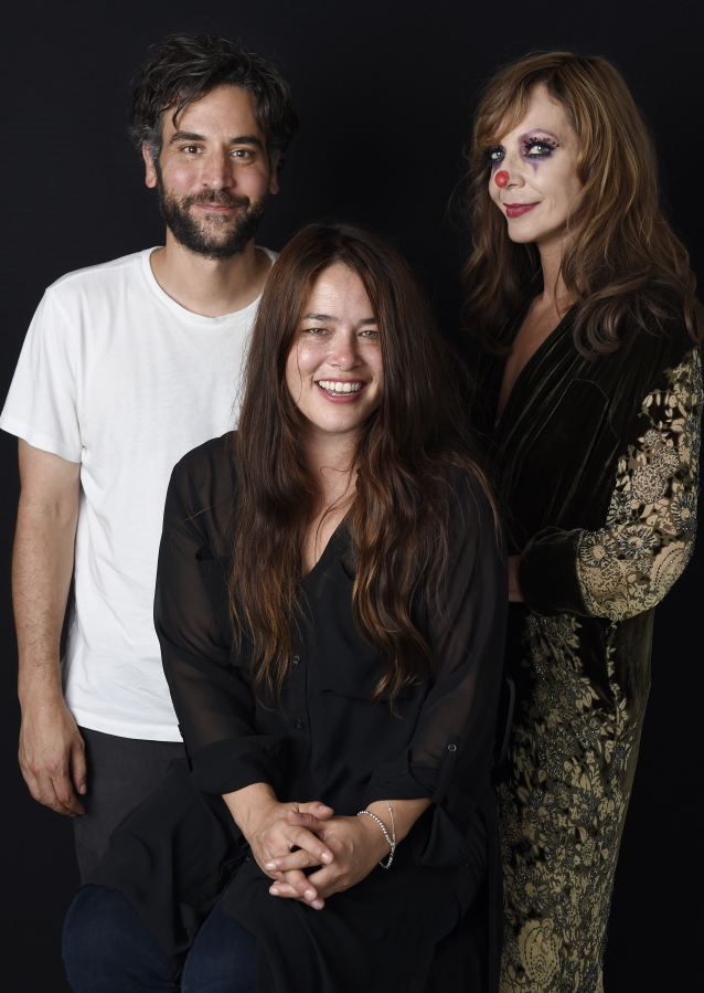 Singer Rachael Yamagata, center, poses with Josh Radnor,  director of Yamagata&#039;s music video for her song &quot;Let Me Be Your Girl,&quot; and actress Allison Janney, who appears in the video, at H.Q. Avalon Studios in Los Angeles.