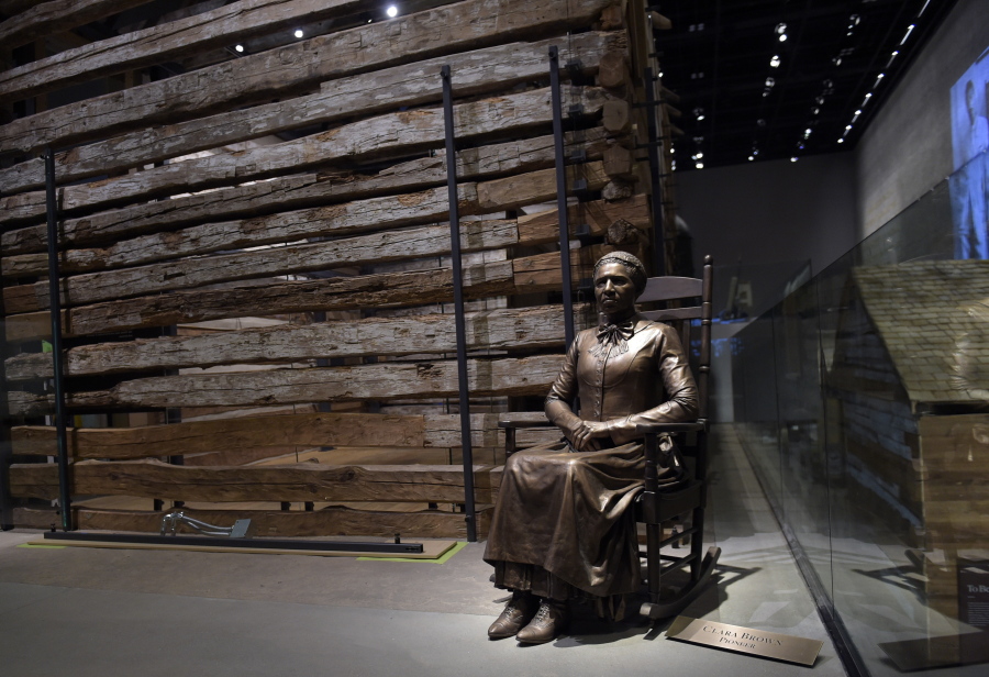 A statue of pioneer Clara Brown, who was born a slave in Virginia around 1800, is on display at the National Museum of African American History and Culture in Washington. Brown traveled to Colorado after she was freed when her slaveowner died in 1856, where she established a successful laundry business.