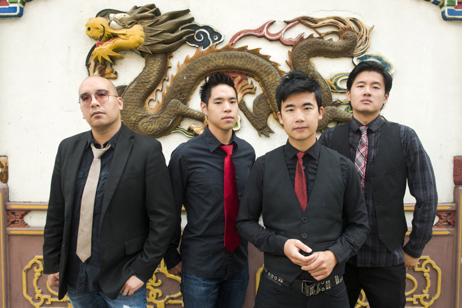 The Asian-American band The Slants, from left, Joe X Jiang, Ken Shima, Tyler Chen, Simon &quot;Young&quot; Tam, Joe X Jiang in Old Town Chinatown in Portland. The Supreme Court will hear a First Amendment challenge over the government&#039;s refusal to register offensive trademarks in a case that could affect the Washington Redskins.