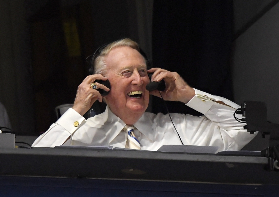 Hall of Fame announcer Vin Scully is still remarkable at age 88, but wants to get out before people start whispering about his age. (Mark J.