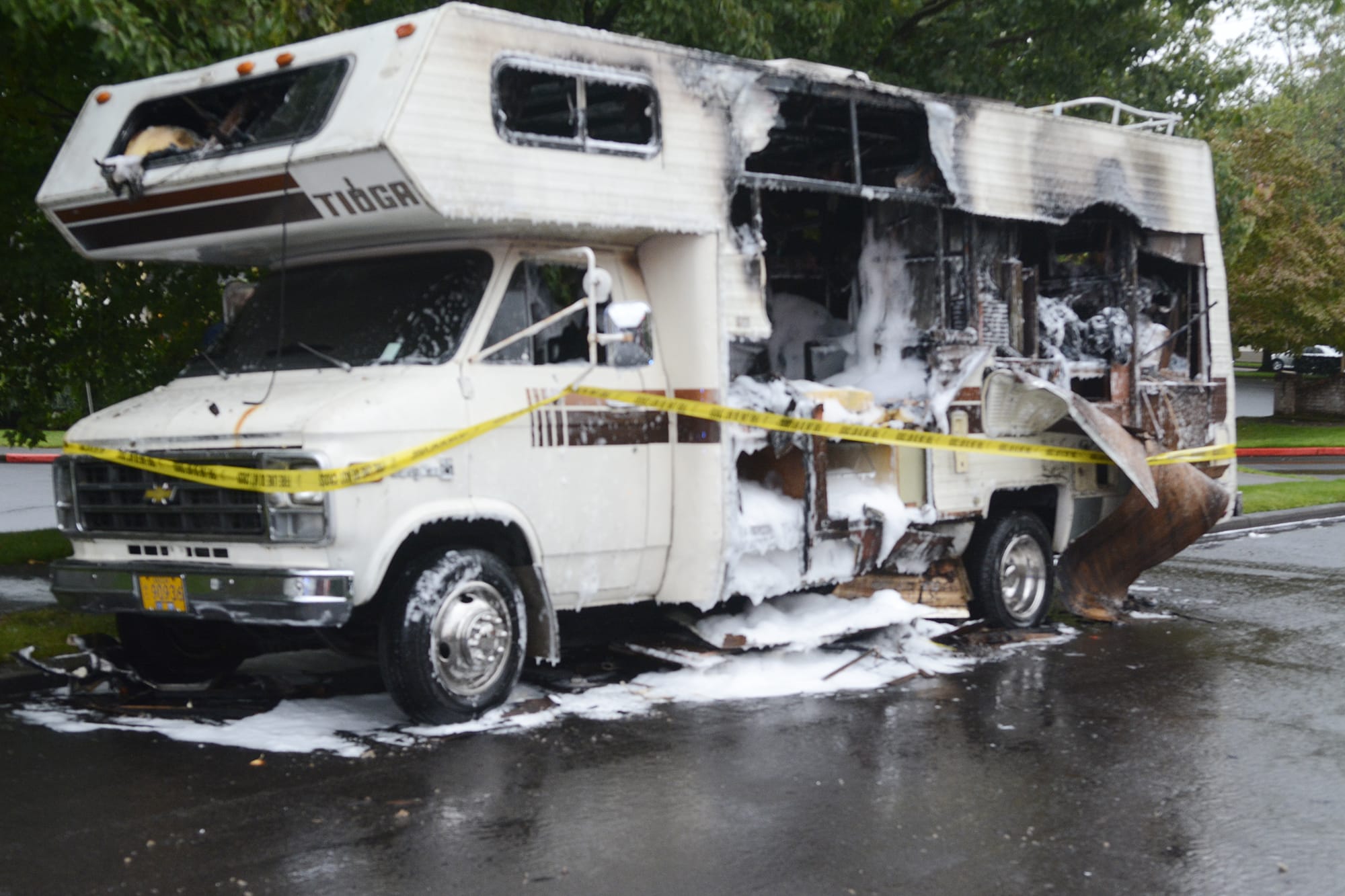A man escaped uninjured after his RV caught fire in the East Minnehaha neighborhood Tuesday morning.