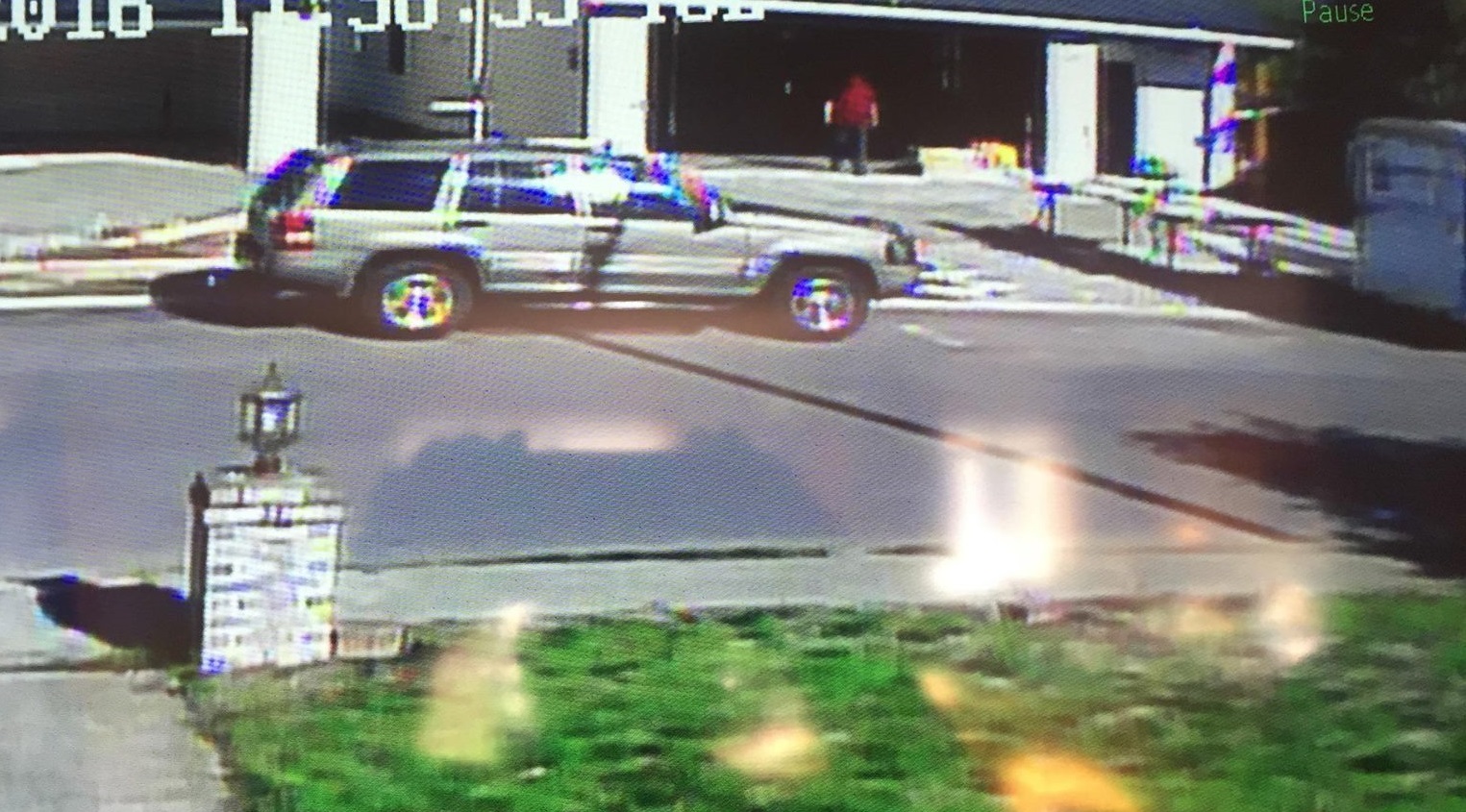 The Clark County Sheriff's Office is looking the driver of this SUV, shown here in an image taken from surveillance video. The man is a suspect in an Oct. 11 theft of tools from a construction site.