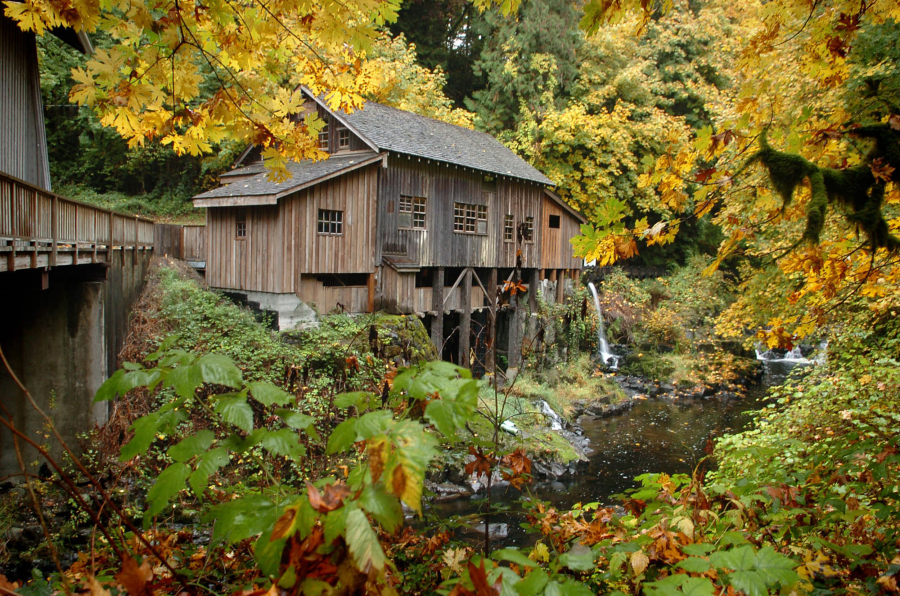 Fall colors at the Cedar Creek Grist Mill in north Clark County in 2006.
