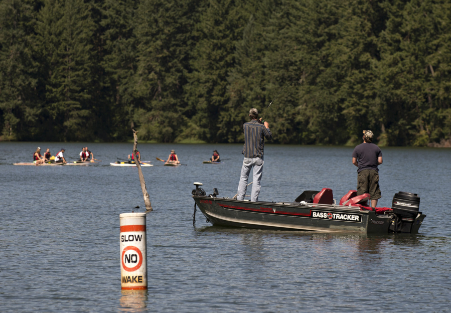 Anglers and other water enthusiasts enjoy the recreational amenities on Lacamas Lake.