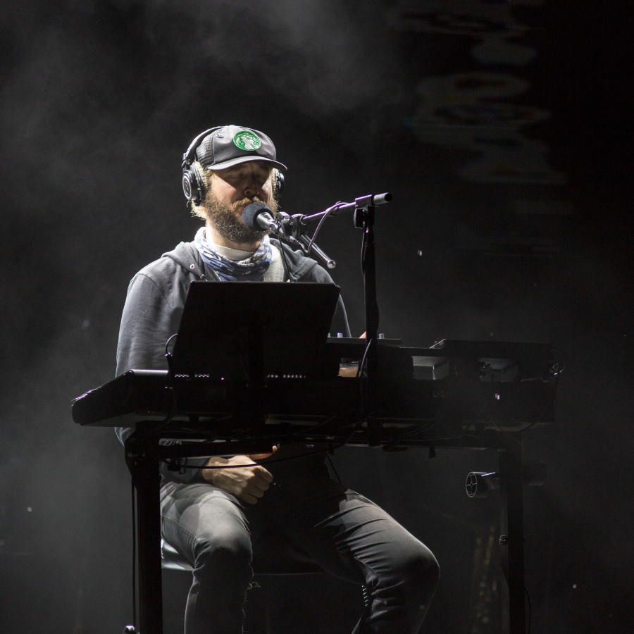 Justin Vernon of Bon Iver performs Aug. 12 at the Eaux Claires Music Festival in Eau Claire, Wis.
