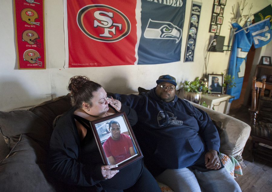 Natasha and Larnell Bruce called the death of their son a &quot;modern-day lynching.&quot; They said they sorely miss the 19-year-old, who allegedly was run over by white supremacist driver in August.