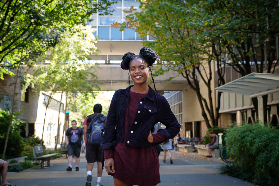 Latte Harris, 19, is starting her second year at Portland State University, where she studies sociology. She experienced homelessness when she attended Hudson&#039;s Bay and Evergreen high schools.