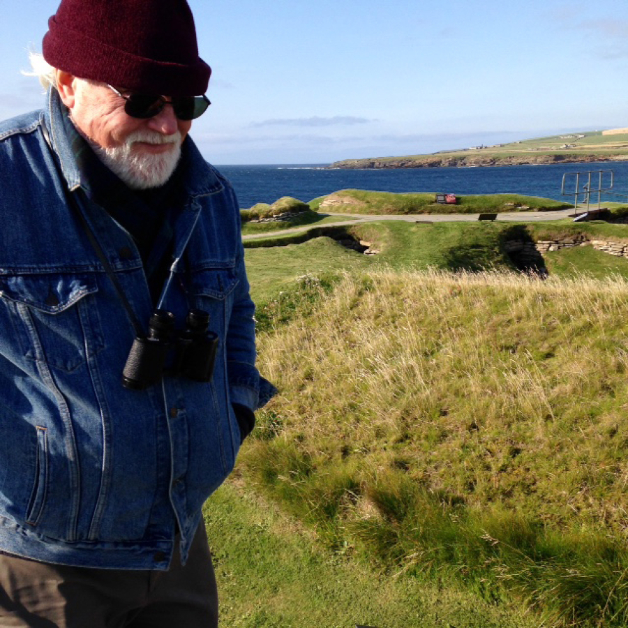 Biologist, lepidopterist, author and all-around colorful guy Robert Michael Pyle at Skara Brae, Scotland.