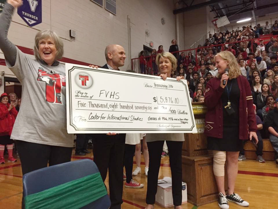 Meadow Homes: At Fort Vancouver High School&#039;s Distinguished Alumni assembly, the classes of 1966 and 1976 donated money to the school.