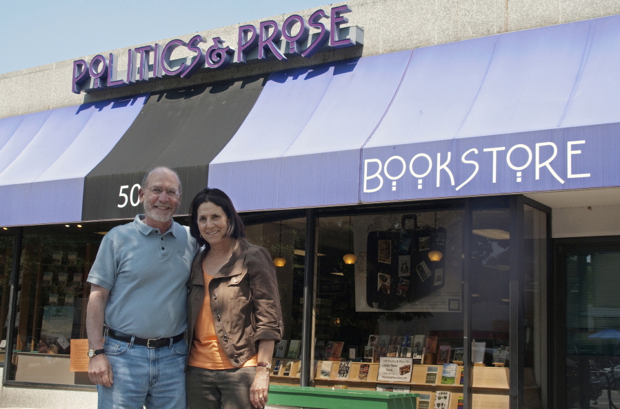 Bradley Graham  and Lissa Muscatine, co-owners of Politics &amp; Prose, outside their store shortly after purchasing it in Washington, D.C.