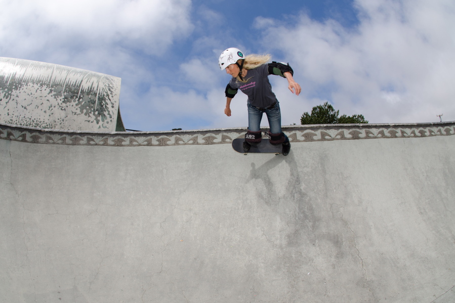 Barbara Odanaka rides at a skatepark in Santa Cruz, Calif. The adventurous baby boomer generation is still engaging in extreme sports as boomers move into their 50s, 60s and beyond.