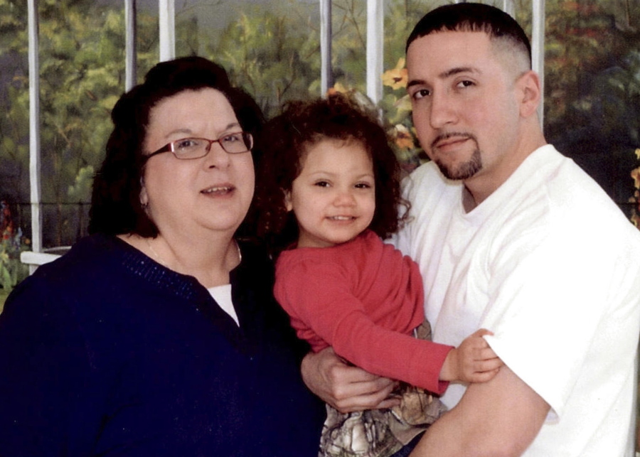 Corey Ladd, right, here with his wife, Lisa Ladd, and their daughter, Charlee, in March  2015, is serving a 17-year sentence for possessing marijuana. His family visits him at the Elayn Hunt Correctional Center in St. Gabriel, La.