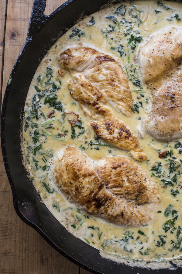 Chicken With Spinach in Cream Sauce (Sarah E.