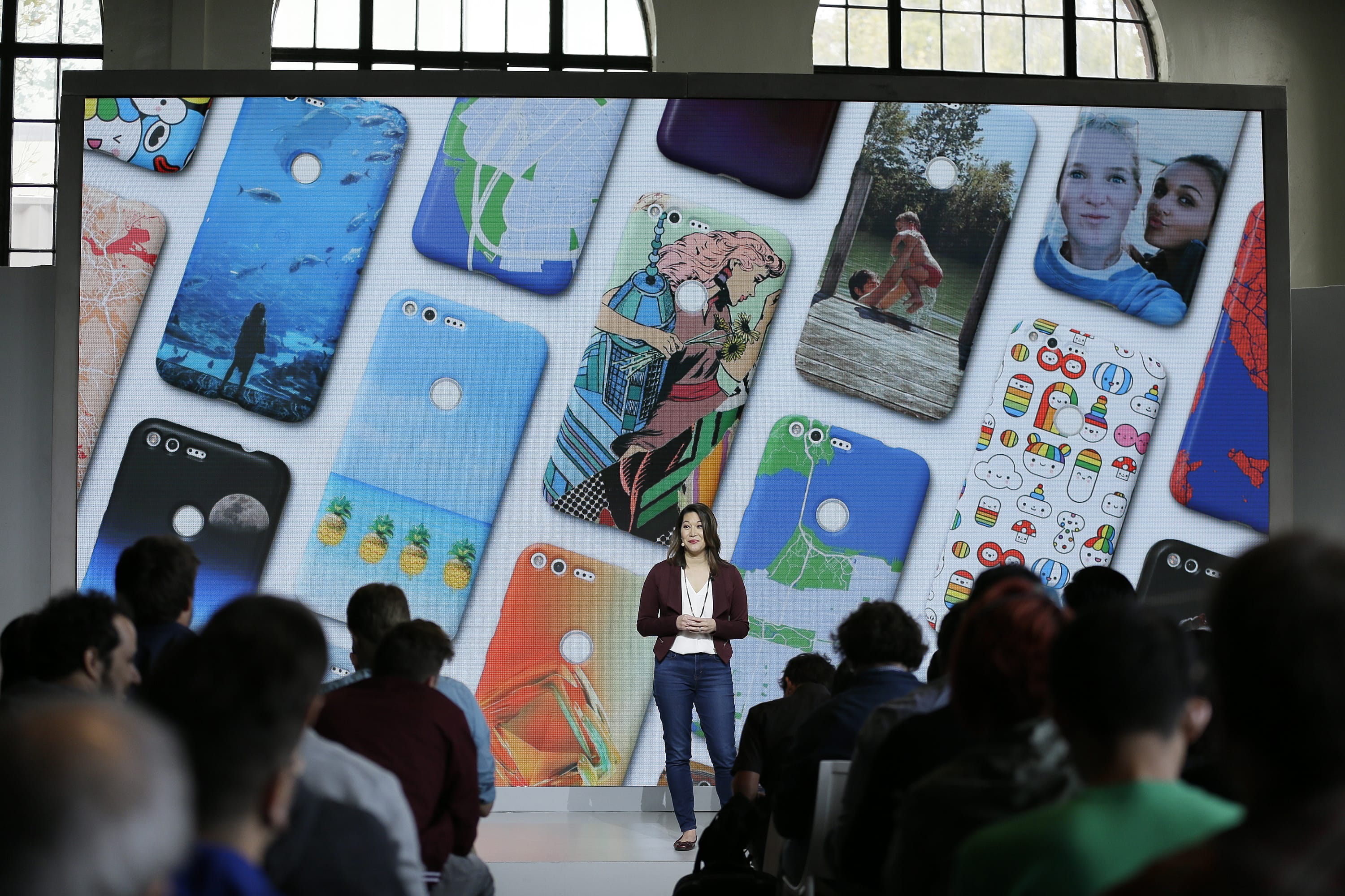 Sabrina Ellis, Google director of product management, talks about the new Google Pixel phone during a product event Tuesday in San Francisco.