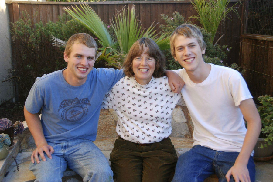Andrew Wiegardt, left, and his brother, Nick Wiegardt, pose Dec. 25, 2012, with their mother, Kirsten Englund. Three years ago, Jeffrey Boyce shot and killed Englund on the Oregon Coast.