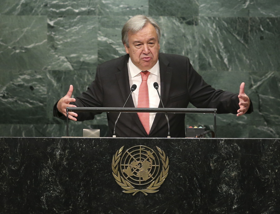 Antonio Guterres of Portugal, Secretary-General designate of the United Nations, speaks during his appointment at U.N. headquarters Thursday. The 193 U.N. member states elected Portugal&#039;s former prime minister Antonio Guterres by acclamation as the next secretary-general of the United Nations on Thursday, a post he will take over on Jan. 1.