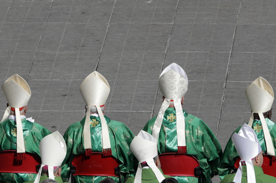 Cardinals and bishops attend a jubilee Mass celebrated by Pope Francis in St. Peter&#039;s Square on Sunday at the Vatican. Pope Francis has named 17 new cardinals -- 13 of them under age 80 and thus eligible to vote in a conclave to elect his successor.