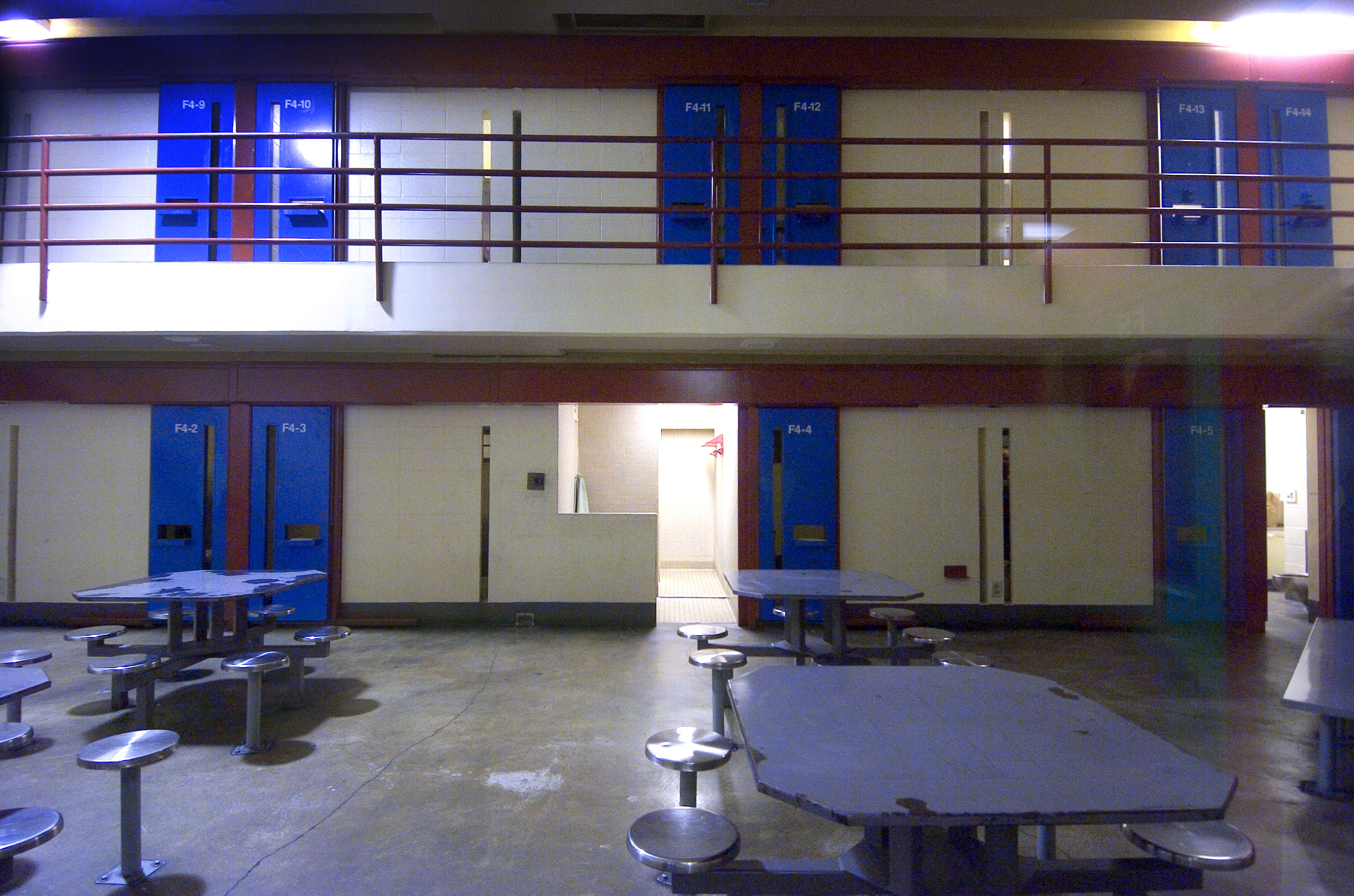 An interior view of one of the pods at the Clark County Jail.