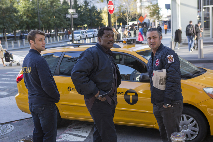 Jesse Spencer, from left, Eamonn Walker and Taylor Kinney star in &quot;Chicago Fire.&quot; (Eric Liebowitz/NBC)