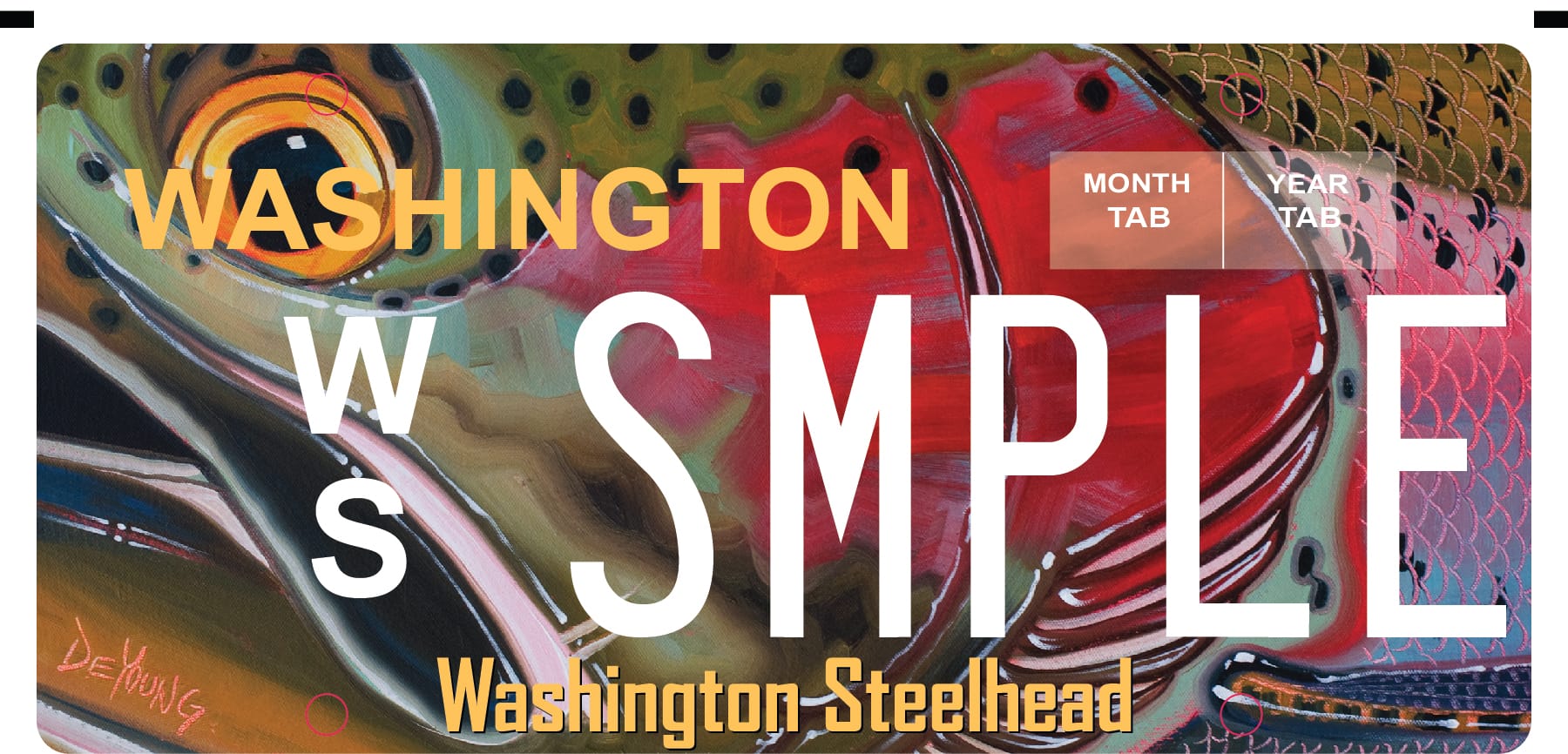 The steelhead license plate will be the sixth in Washington to raise money for a specific fish or wildlife program.