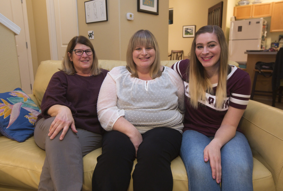 Three generation of Silverthorne women, from left, Wendy, Malia and Maddie. Maddie is a teen volunteer for the Trauma Intervention Program of Portland and Vancouver, a program that sends volunteers to the scenes of traumatic incidents to help console the family members of those who have died.