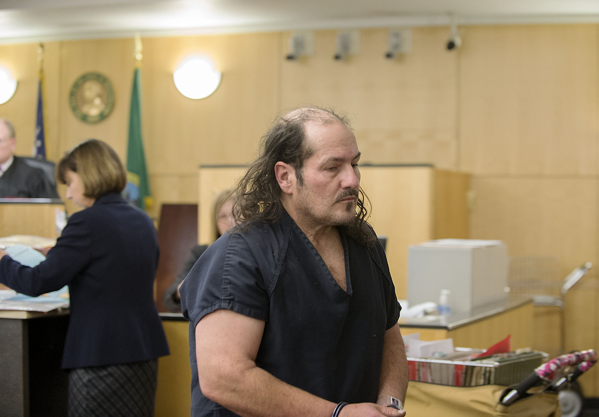William Gregory Rathgeber makes a first appearance on multiple drug and firearms allegations in Clark County Superior Court on Monday morning, Nov. 21, 2016.