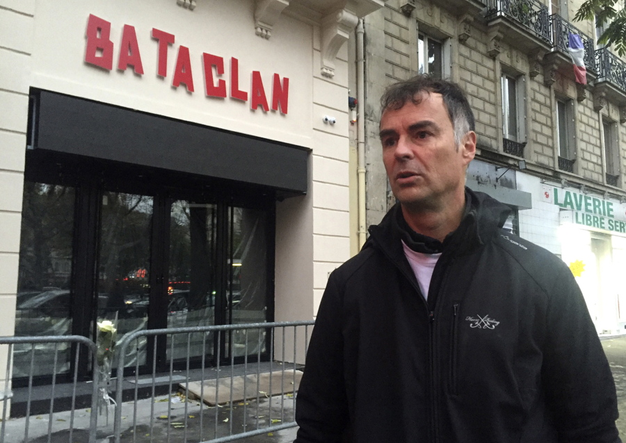 Math and physics teacher Denys Plaud, 48, is a survivor of the attack at the Bataclan theater on Nov. 13, 2015.
