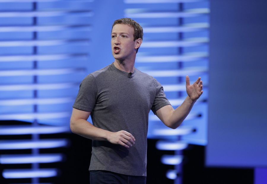 Facebook CEO Mark Zuckerberg delivers the keynote address at the F8 Facebook Developer Conference, in San Francisco.