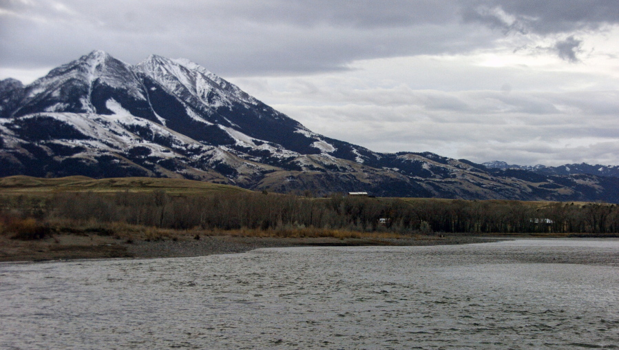 The Yellowstone River in Montana&#039;s Paradise Valley with Emigrant Peak in the background on Monday.