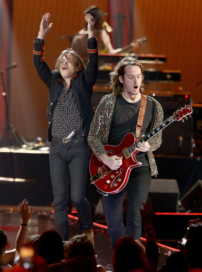 Matt and Brad Shultz of the band Cage The Elephant at The iHeartRadio Music Festival on Sept. 24 in Las Vegas.