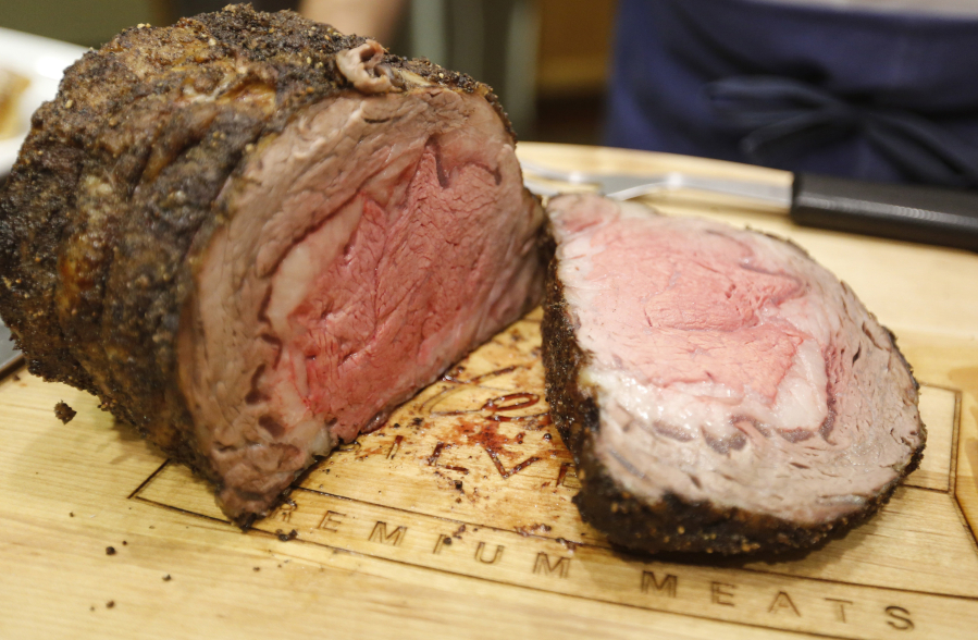 Cargill Meat Soluctions Chef Pete Geoghegan says cooking a fancy roast for the holidays is easier than it sounds, and he proved it by demonstrating  how to make a roasted black pepper prime rib with sweet onion marmalade.