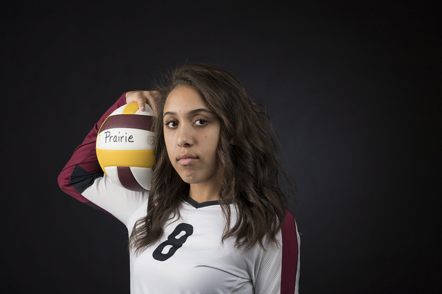 Zoe McBride of Prairie, All-Region volleyball player of the year, is photographed at The Columbian&#039;s photo studio Wednesday afternoon, Nov. 30, 2016.