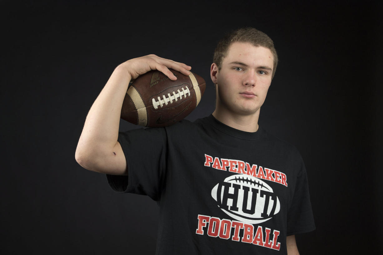 Jack Colletto of Camas High School is our All-Region football player of the year, as pictured at The Columbian on Tuesday afternoon, Dec. 6, 2016.