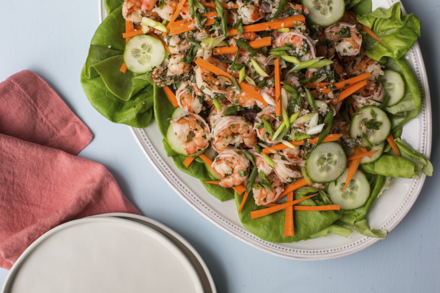 A Vietnamese-inspired shrimp salad (Sarah E Crowder/Associated Press)