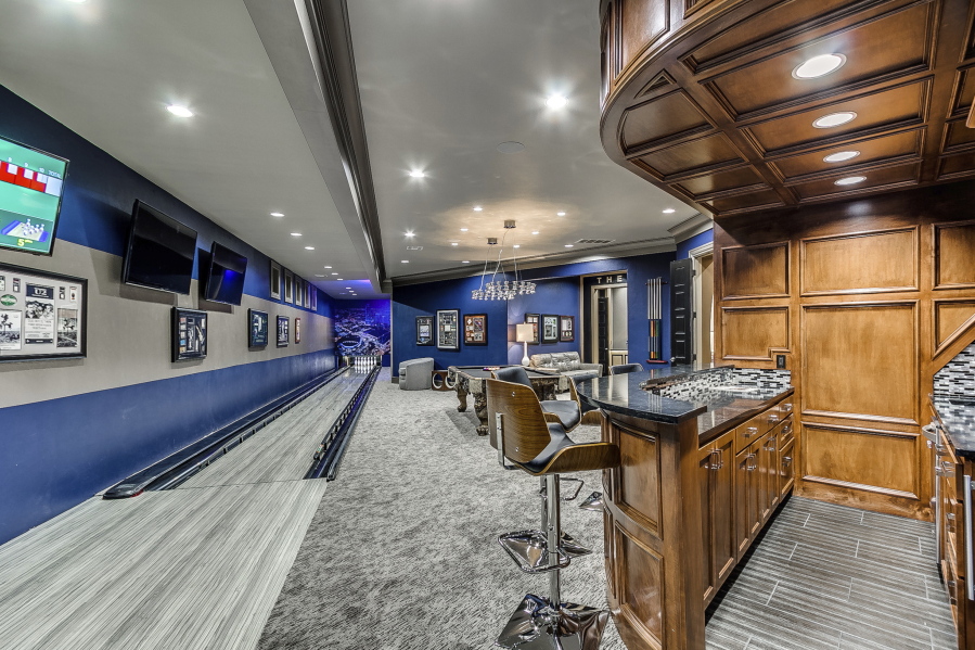 A recreation room in a luxury home in Oklahoma.