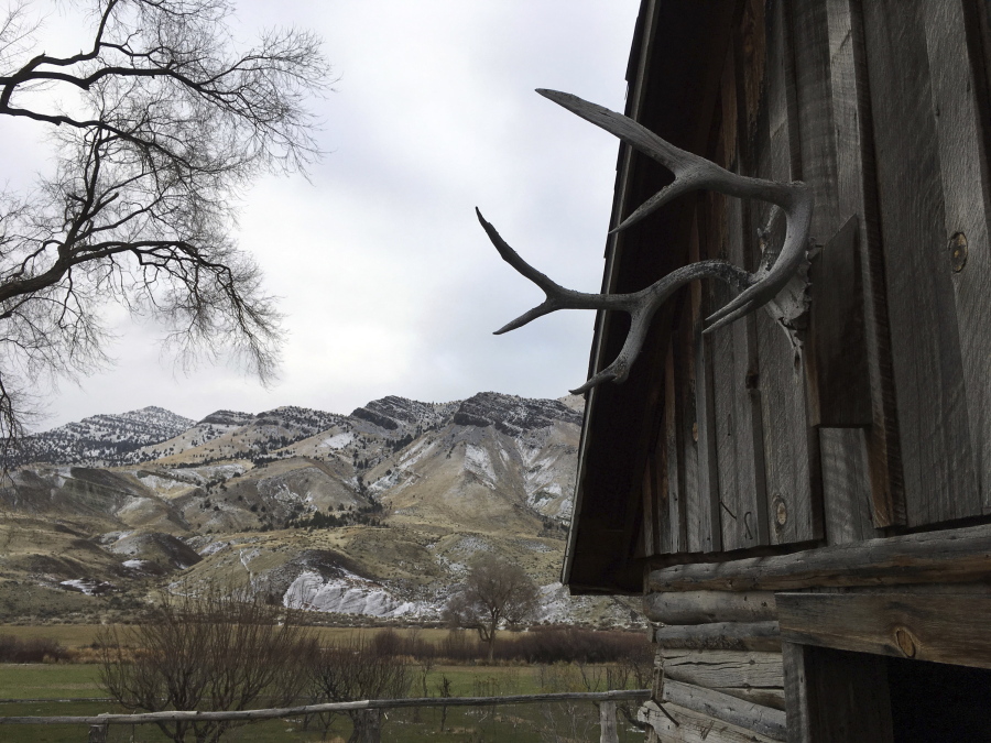 Antlers hang above a doorway of a pioneer building near Dayville, Ore. Sixty-six percent of the county&#039;s 4,529 square miles of forests, mountains and high desert are federal lands, which sometimes puts locals in opposition with federal land managers.