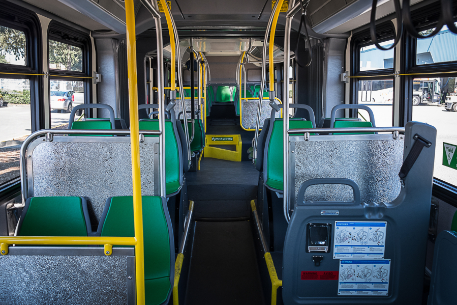 The Vine&#039;s buses can hold nearly twice as many passengers as a traditional bus. In order to save time, riders will pay at the bus stop before they board.