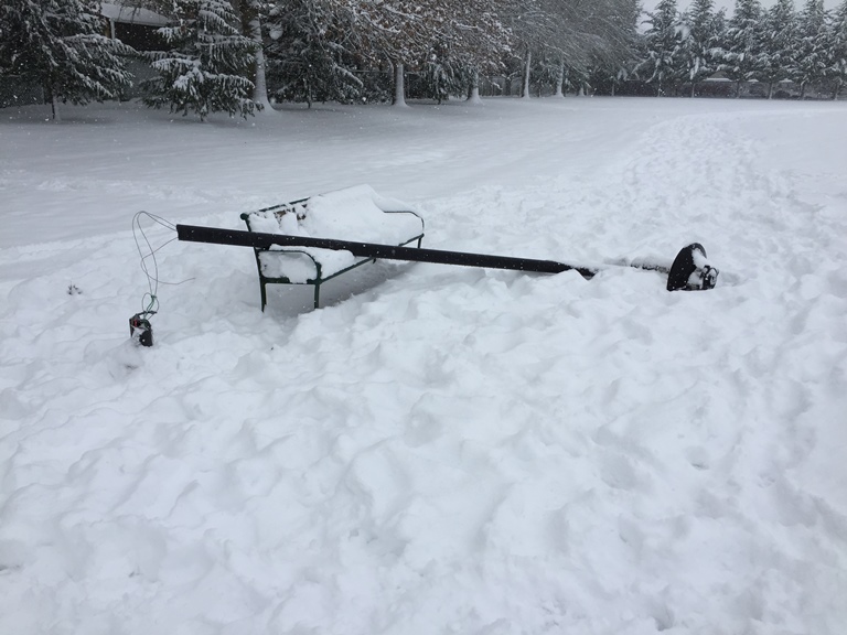 Vandals knocked over four light poles in Battle Ground's Kiwanis Park sometime earlier this week, and the Battle Ground Police Department was asking anyone with helpful information as to who did it to contact them.