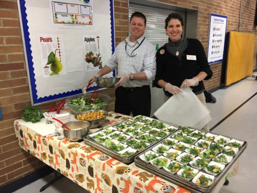 Ellsworth Springs: Washington State University Extension&#039;s Supplemental Nutrition Assistance Program Education brought kale salad to Ellsworth Springs Elementary School as part of the program&#039;s Harvest of the Month campaign.
