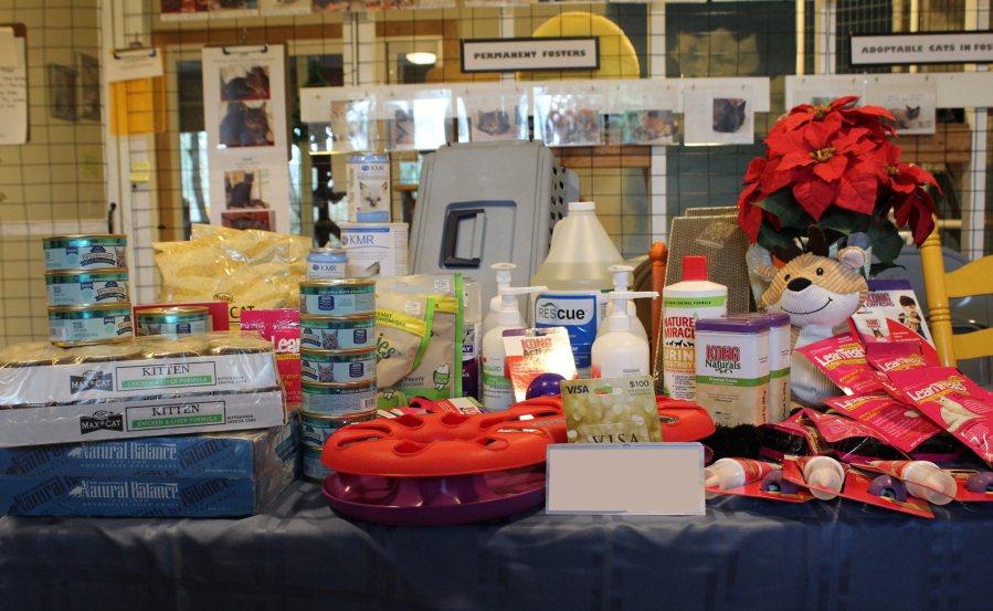 Walnut Grove: Some of the items donated to Furry Friends through Tanika and Mike Campbell&#039;s annual pet food drive.