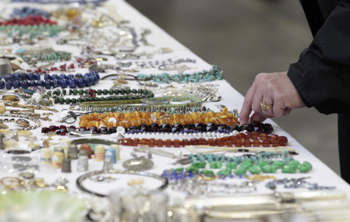 Vintage jewelry on display at the 11th annual Clark County Antique and Collectible show.