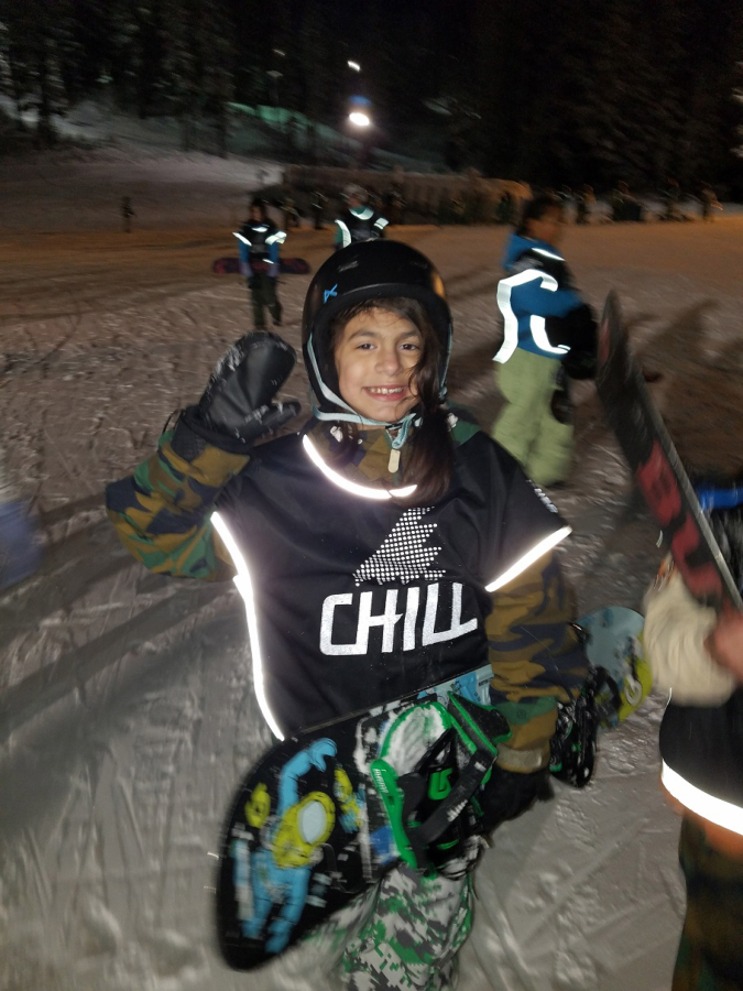Clark County: One of the kids from the Chill Foundation smiles after snowboarding at Mount Hood Meadows.
