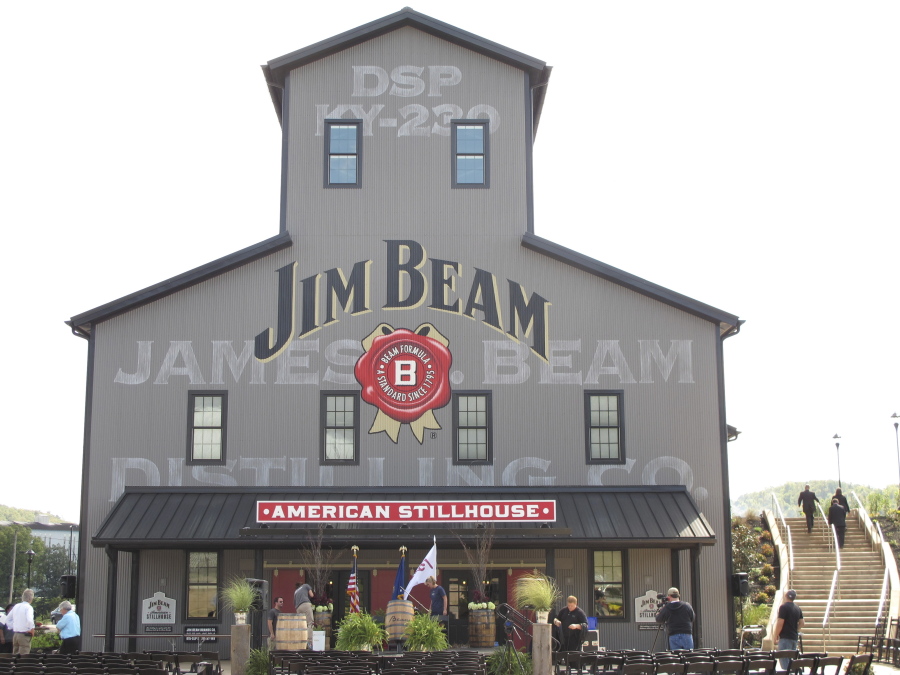 The Jim Beam visitors center at its central distillery in Clermont, Ky.