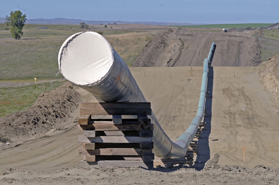 A section of the Dakota Access pipeline under construction near the town of St. Anthony in Morton County, N.D., is seen in September.