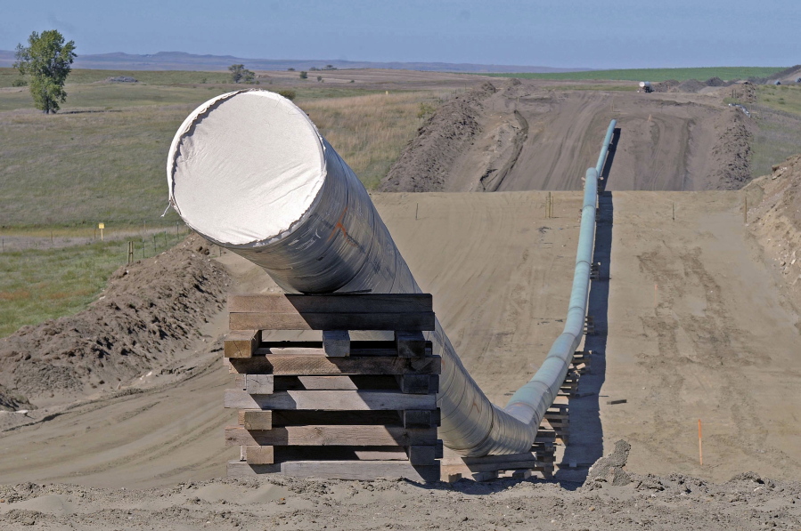A section of the Dakota Access Pipeline under construction near the town of St. Anthony in Morton County, N.D.
