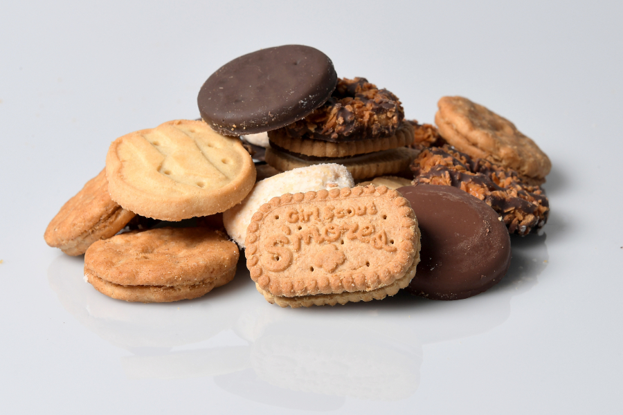 Girl Scout cookies include Girl Scout S&#039;mores, Samoas, Do-si-dos, Tagalongs, Trefoils, Savannah Smiles and top seller Thin Mints.