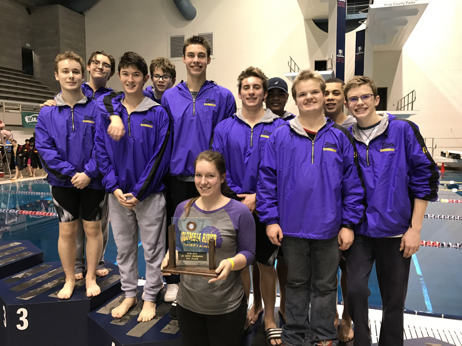 The Columbia River boys swim team placed fourth at the 2A state meet.