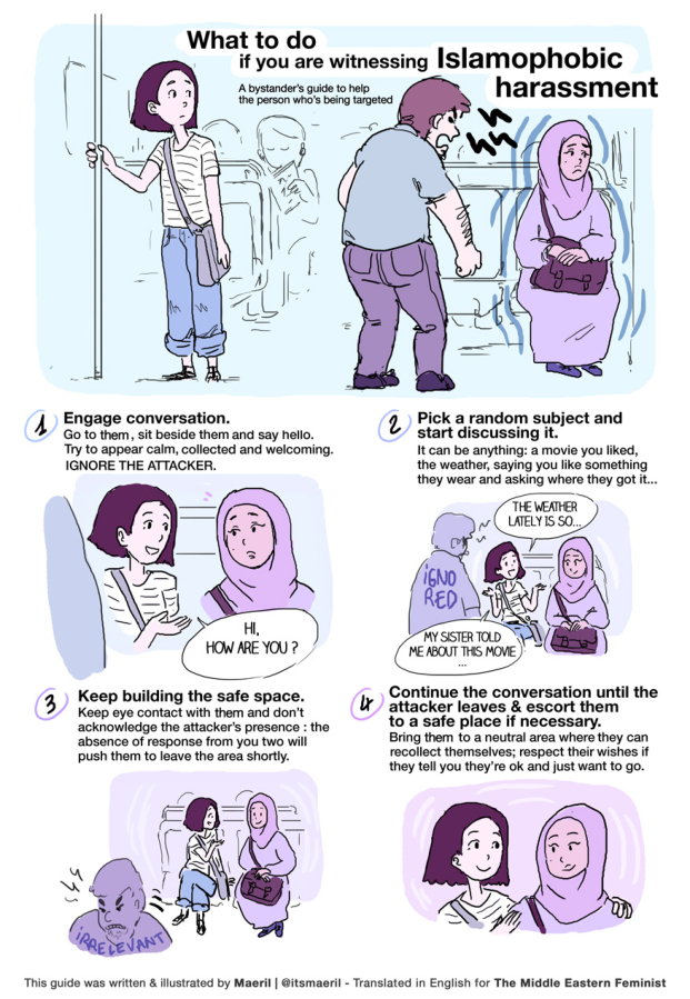 This simple guide to boxing out harassment, by the French artist and blogger Maeril, has been widely shared on social media in the last few months.