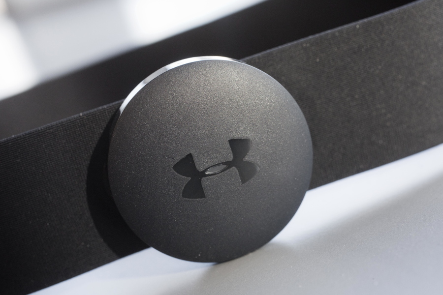 FILE - In this Monday, Jan. 4, 2016, file photo, an Under Armour chest strap heart rate monitor is displayed in New York. Under Armour Inc. (UAA) on Tuesday, Jan. 31, 2017, reported fourth-quarter net income of $104.9 million.
