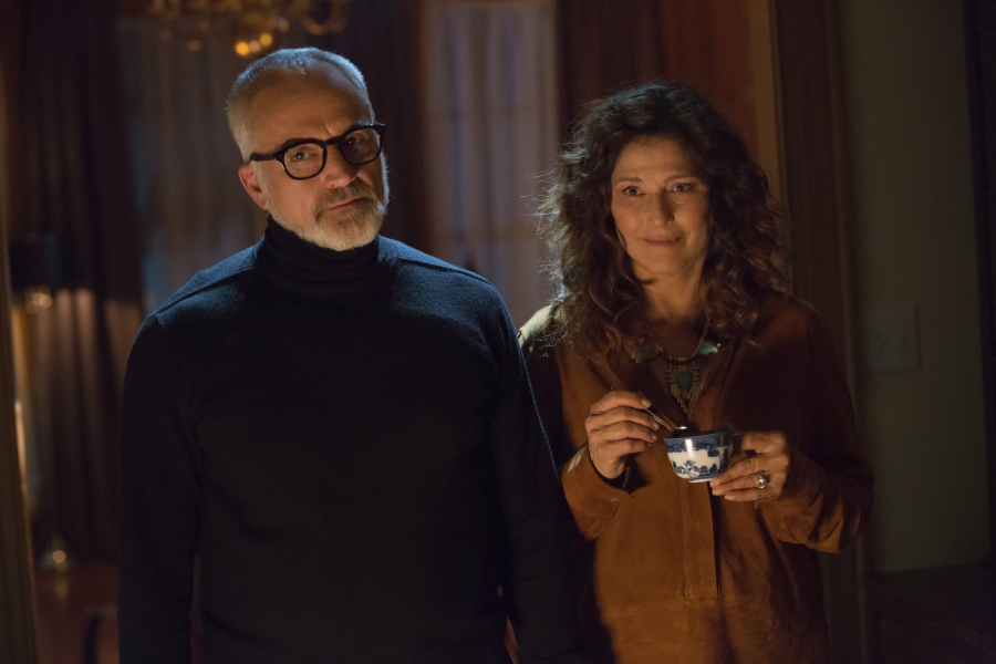 This image released by Universal Pictures shows Catherine Keener, right, and  Bradley Whitford in a scene from, &quot;Get Out.&quot; (Justin Lubin/Universal Pictures via AP) (Justin Lubin/Universal Pictures)
